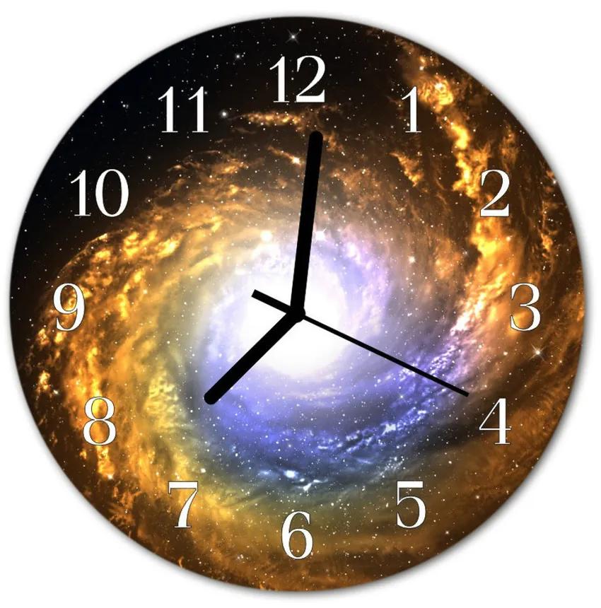 Ceas de perete din sticla rotund Cosmos Multi-colorat