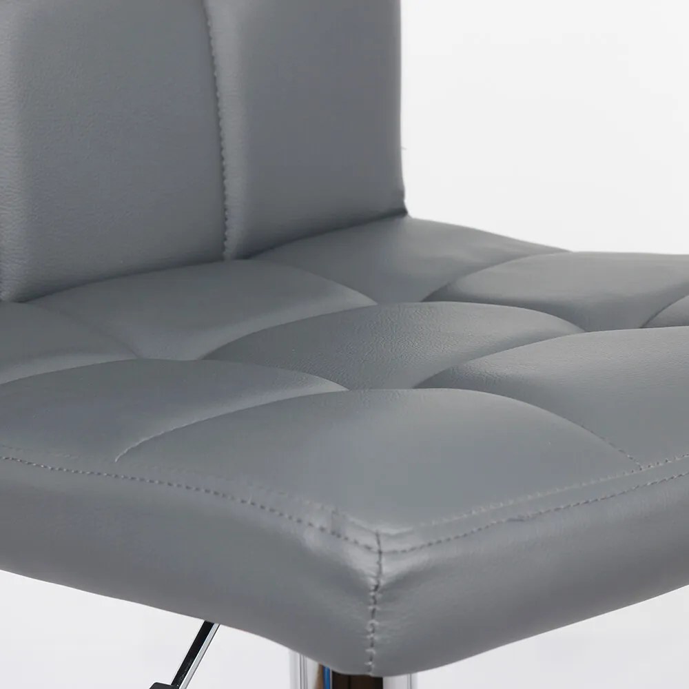 Scaun bar gri rotativ, reglabil pe inaltime, din piele sintetică ABS 191