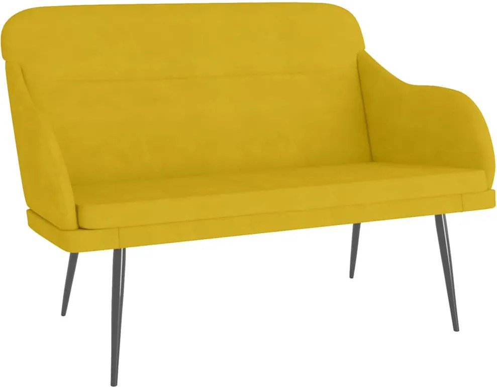 vidaXL Bancă, galben, 110x76x80 cm, catifea