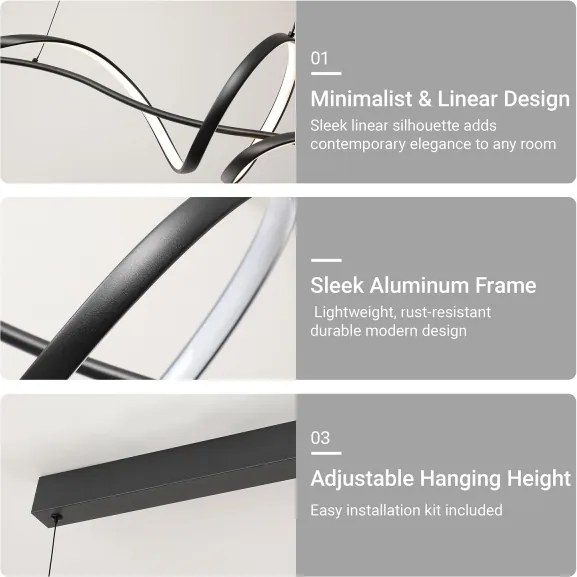BRILAGI - Lustră LED cu funcție de dimare, suspendată pe cablu SIGNATURE LED/55W/230V 120x23 cm neagră + telecomandă
