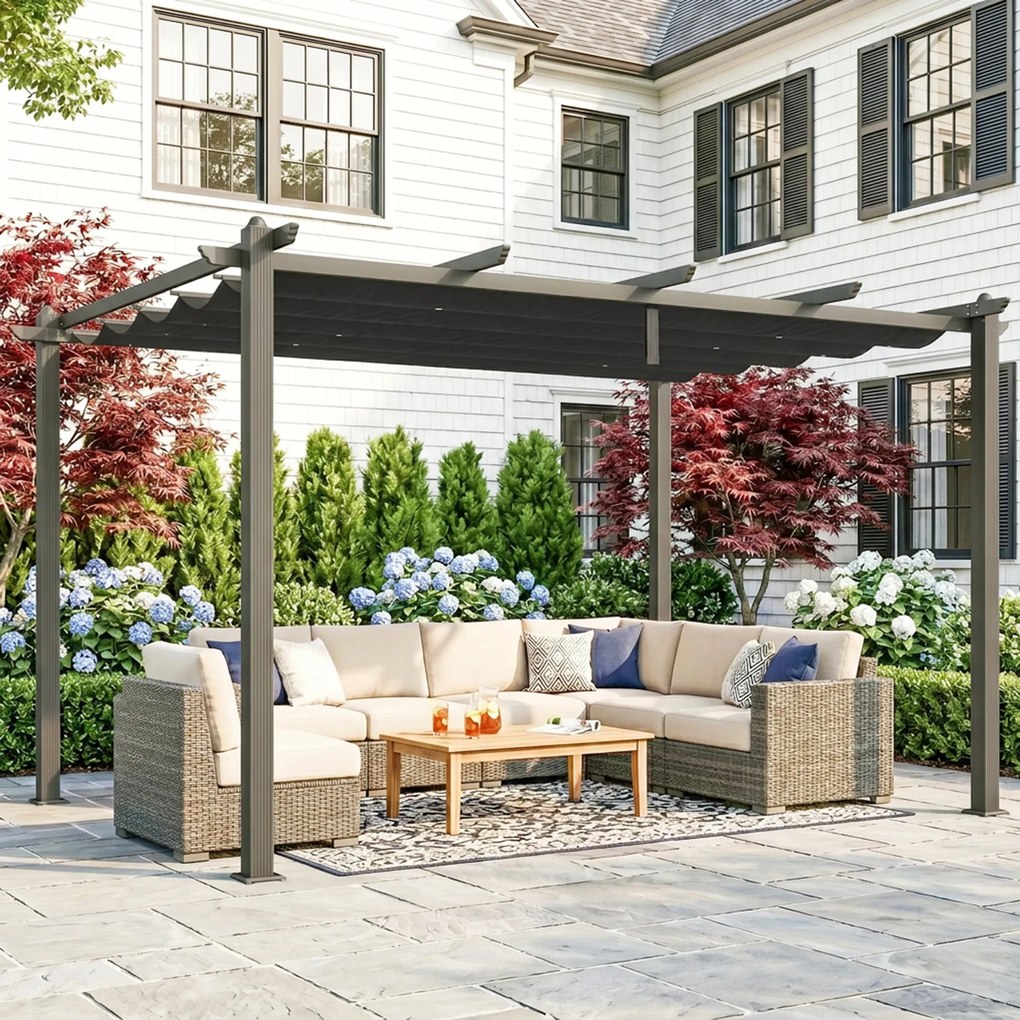 Outsunny Pergola cu Acoperis Retractabil de 3 x 4 (m) | Aosom Romania