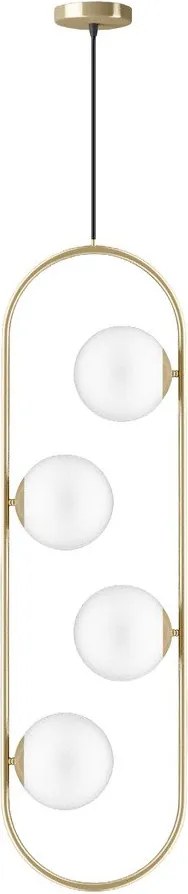 Lustră aurie cu abajur din sticlă Club – Squid Lighting