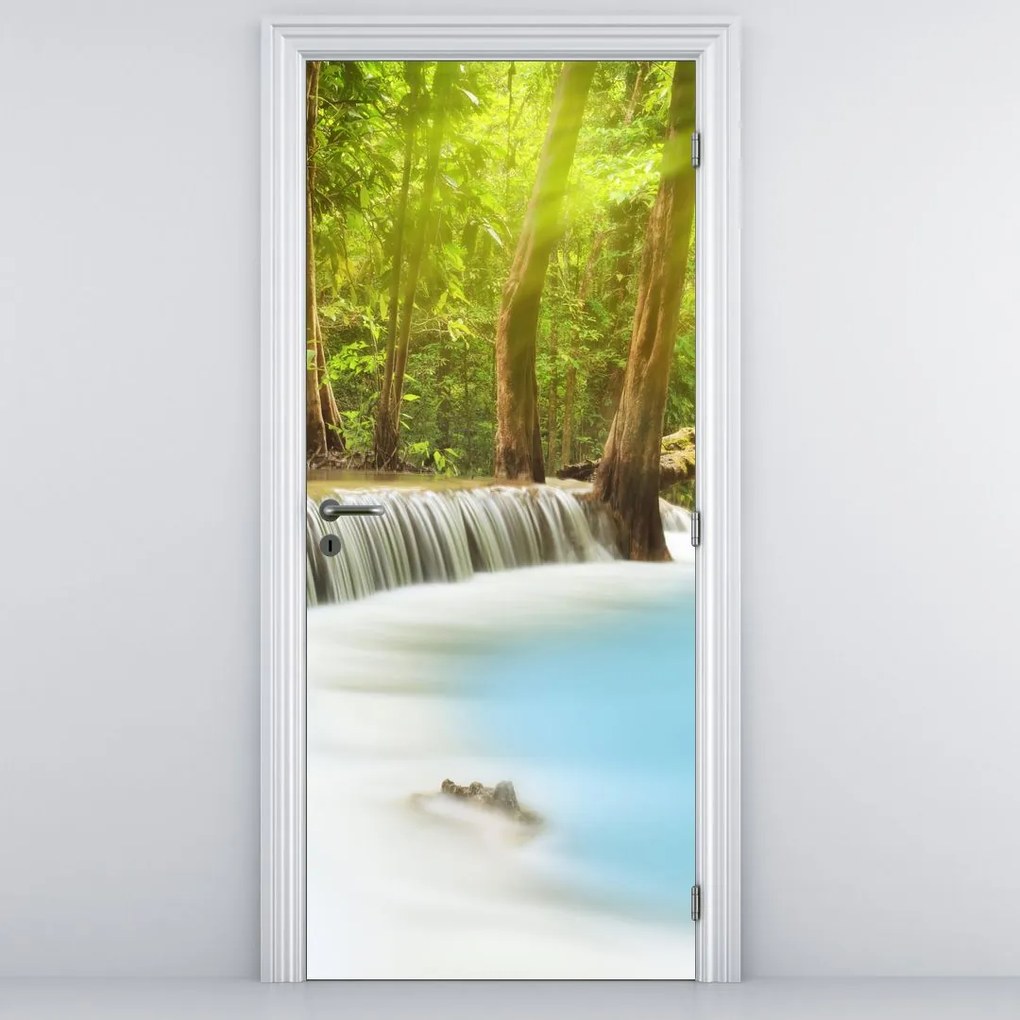 Fototapet pentru ușă - Huai Mae Kamin, cascade în pădure (95x205cm)