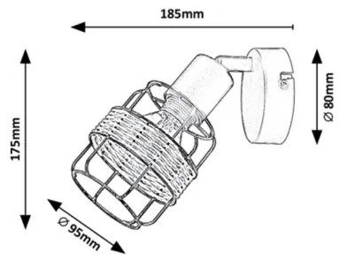 Spot de perete INDIANA 1xE14/25W/230V Rabalux 5281