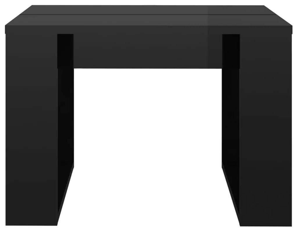 Masa laterala, negru extralucios, 50x50x35 cm, PAL 1, negru foarte lucios