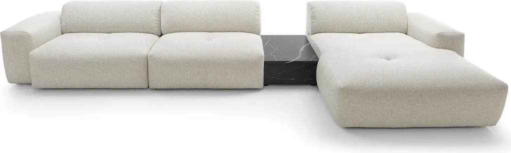 Colțar lemn masiv Calm, 416 × 180 × 65 cm - Stânga