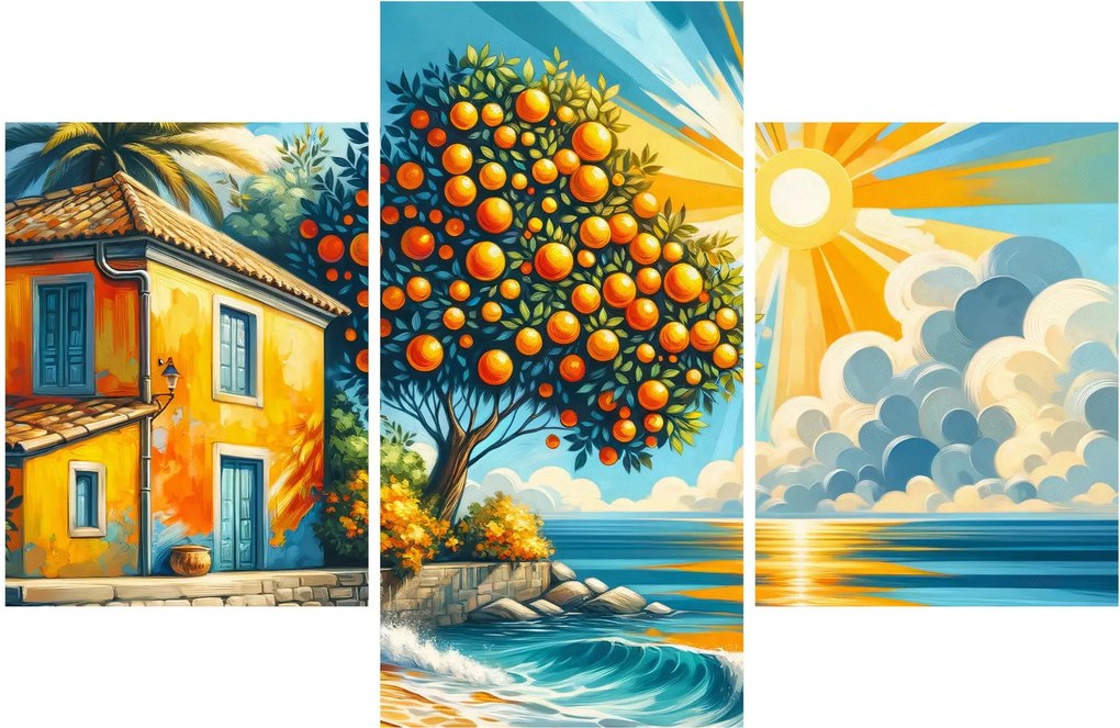 Tablou - Casă cu portocale I. (90x60 cm)