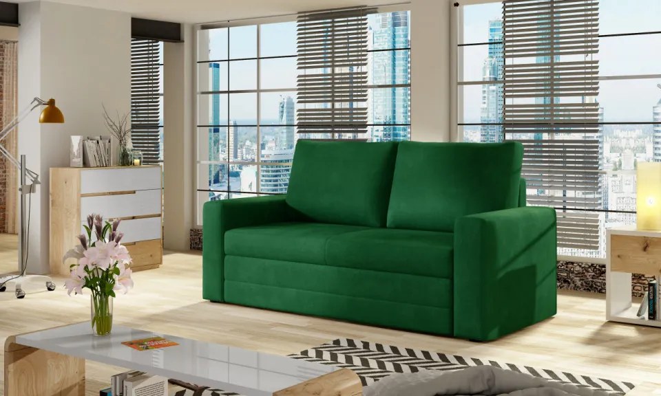 Canapea tapitata, extensibila, cu spatiu pentru depozitare, 151x90x90 cm, Wave, Eltap (Culoare: Gri catifea / Paros 05)