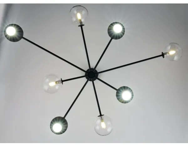 Lustră pe tijă Jupiter 1996 MOKA 4xGU10/10W/230V + 4xG9/10W/230V negru/transparent