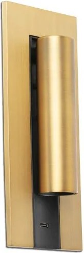 Aplica cu reader LED directionabil stil minimalist GABO USB C bronz