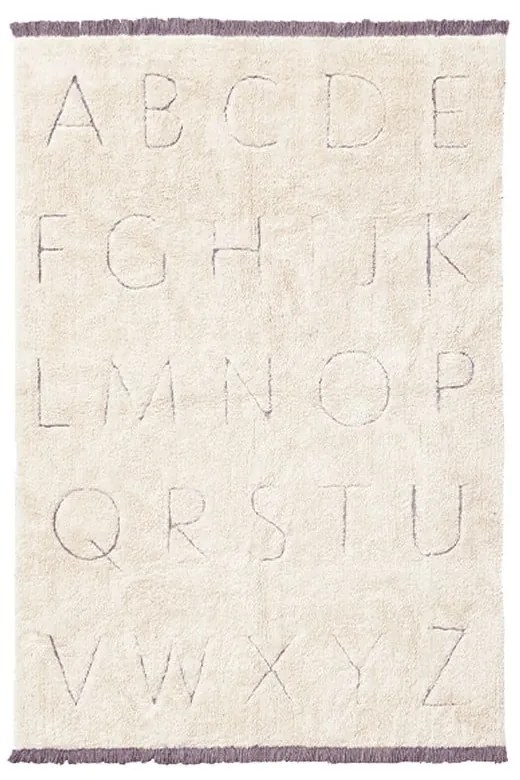 Covor pentru copii crem lavabil/țesut manual din bumbac 90x130 cm ABC – Lorena Canals