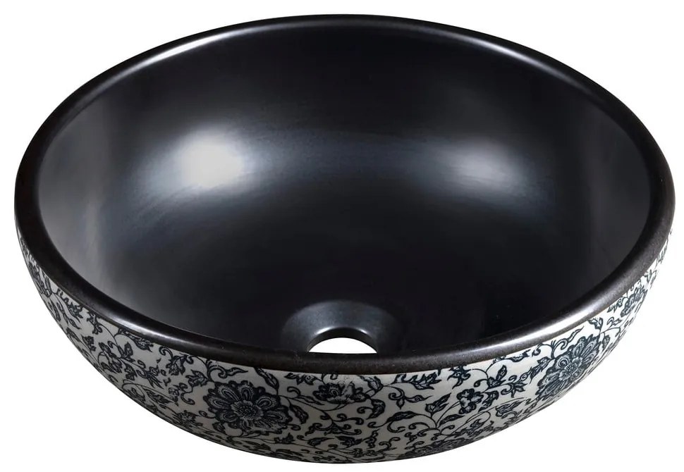Chiuvetă neagră rotundă din ceramică ø 41 cm Priori – Sapho