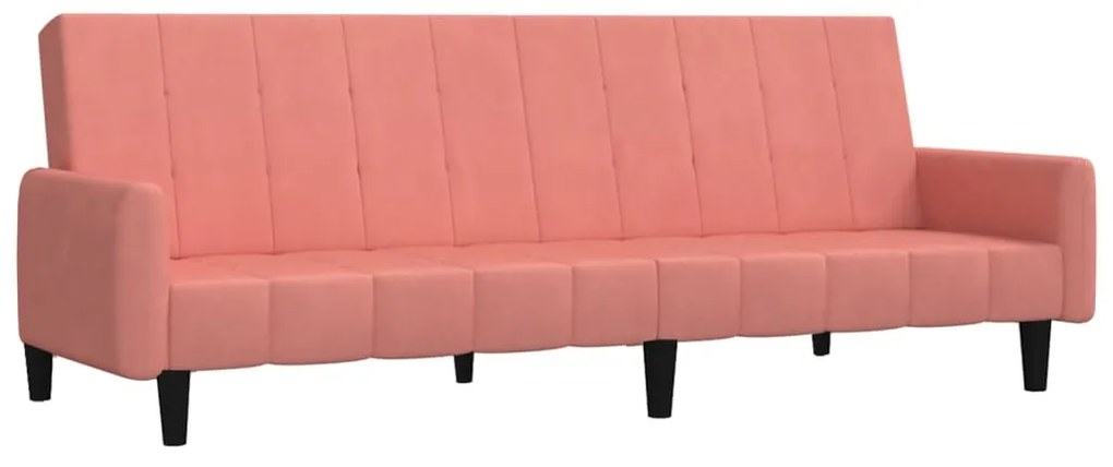 337383 vidaXL Canapea extensibilă cu 2 locuri, roz, catifea