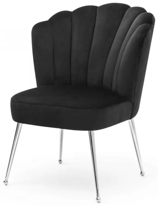 Scaun Bolonia velvet negru/silver – H90
