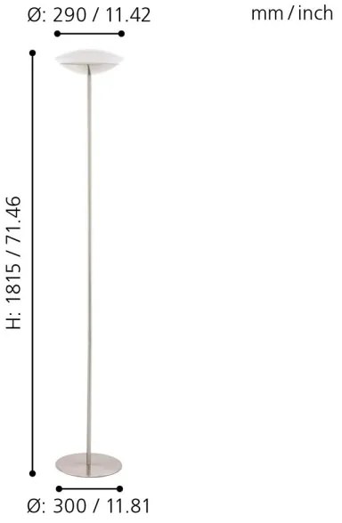 Eglo 33325 - Lampă de podea LED RGBW FRATTINA-C, dimabilă, 1xLED/18W/230V, crom mat