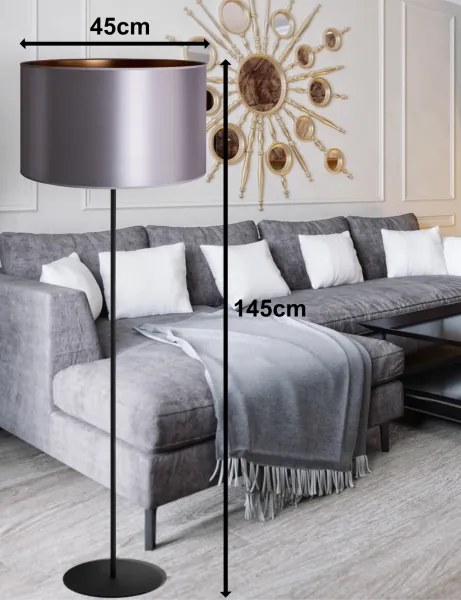Lampadar Duolla CANNES 1xE27/15W/230V d. 45 cm argintiu/cupru/negru