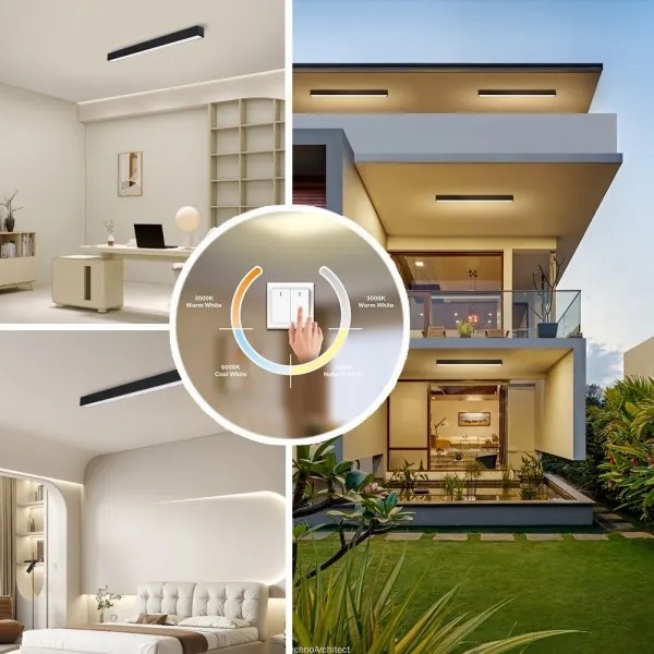 Immax NEO 07255L - LED LUNGO 20W/230V Wi-Fi Tuya negru + DO, stins reglabil