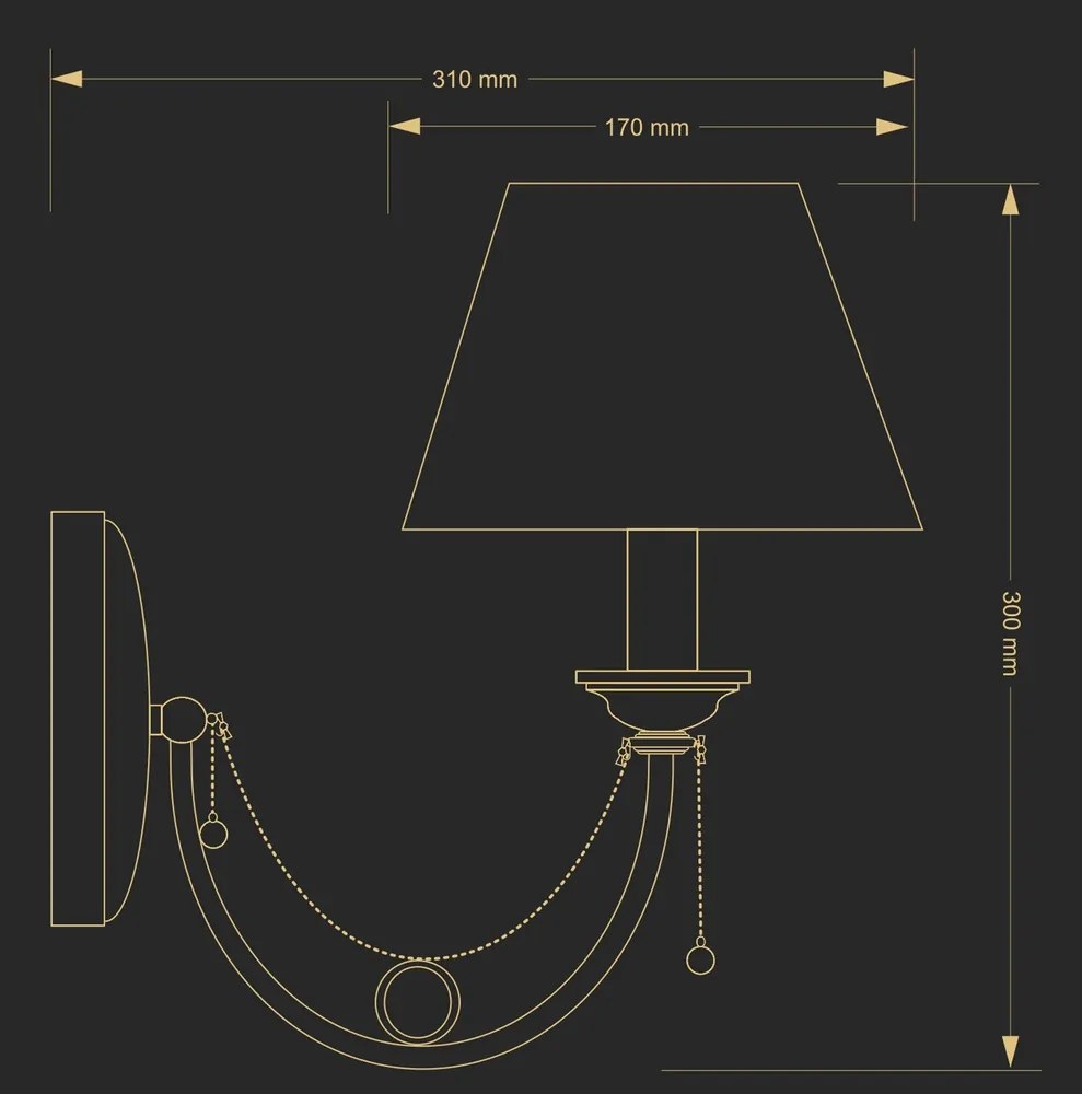 Aplica design clasic realizat manual Dorato