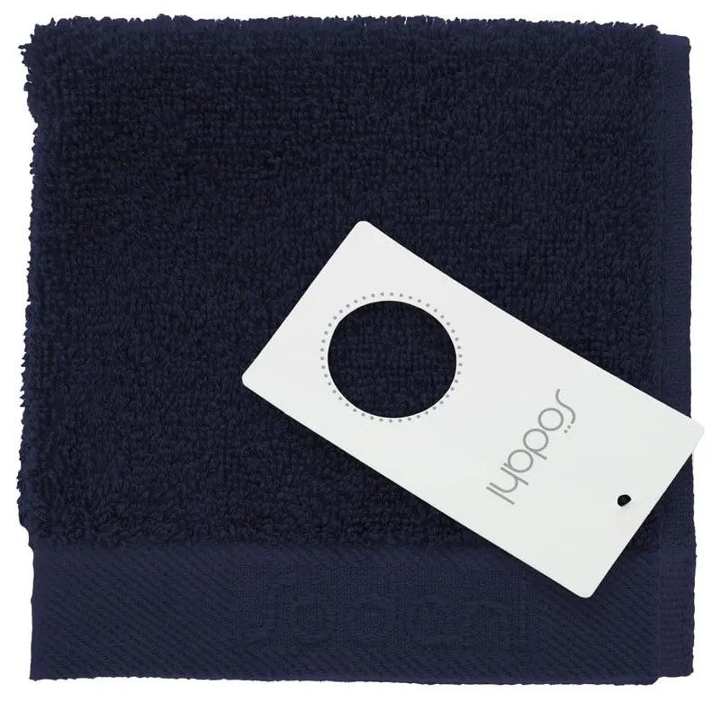 Prosop albastru închis din bumbac din frotir 30x30 cm Comfort – Södahl