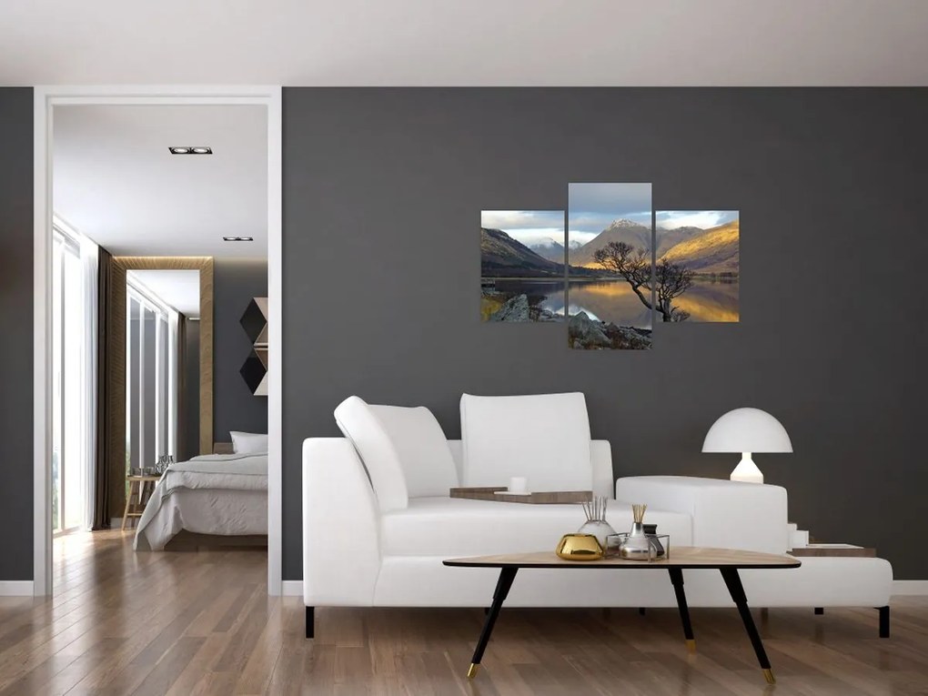 Tablou - Munții de lângă lac (90x60 cm)