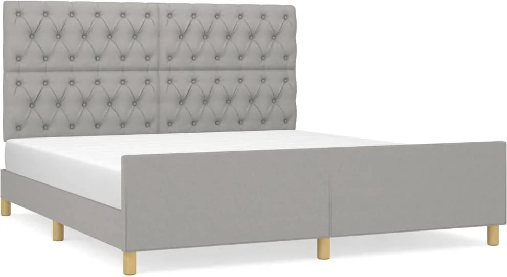 vidaXL Cadru de pat fără saltea, gri deschis, 160x200 cm, textil