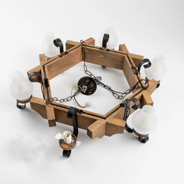 Lustră pe lanț Brilagi QUEEN 6xE14/40W/230V fag