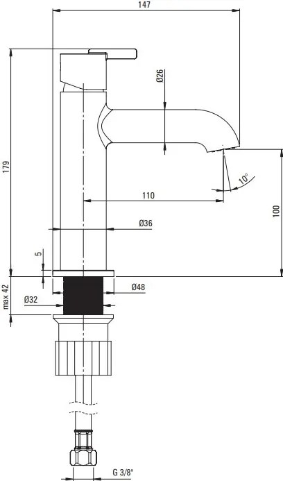 SILIA Baterie lavoar BQS_R20M Finisaj: auriu periat