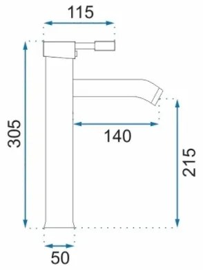 Baterie pentru lavoar GRAF, 30,5 cm, neagră - REA-B8665
