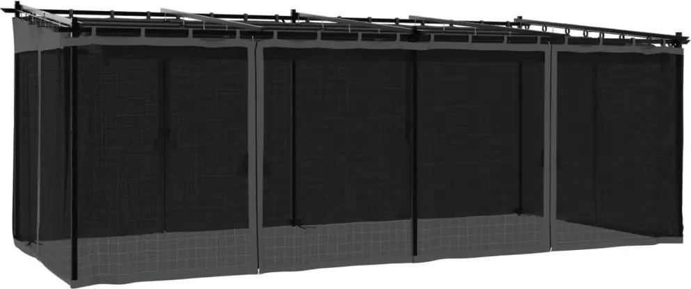 vidaXL Foișor cu pereți din plasă, antracit, 6x3 m, oțel