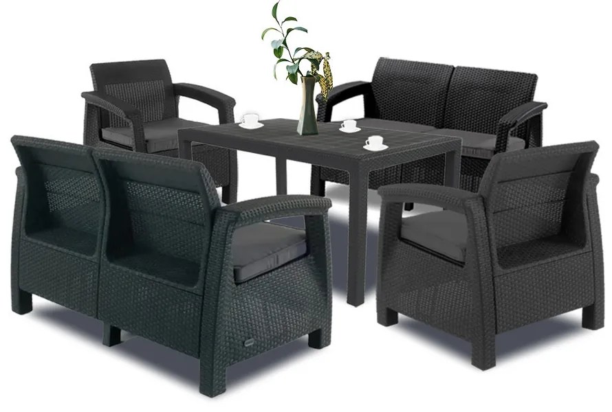 Set de mobilier de grădină Corfu Fiesta II duo cu masă melodică