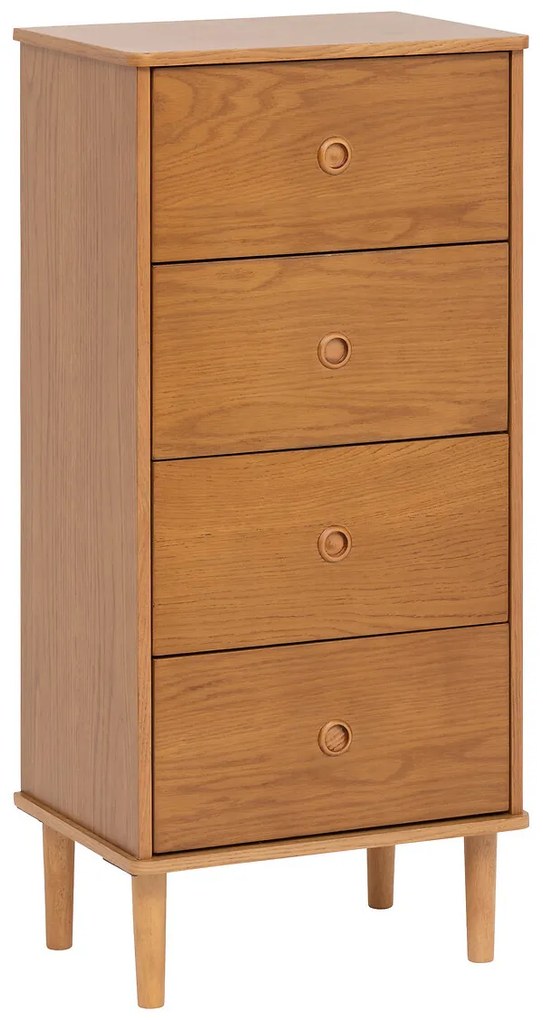 Comoda ingusta pentru dormitor CHARLIE, 4 sertare, 50 x 35 x 107,5 cm