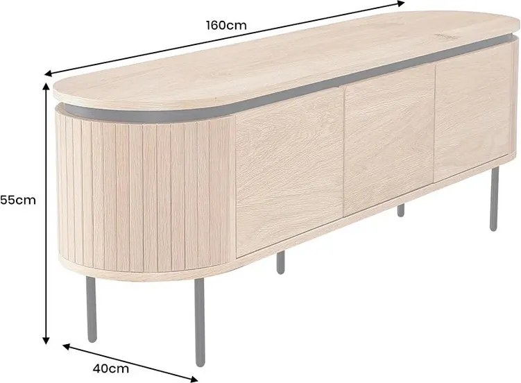 Comoda TV cu furnir de stejar ATELIER 160cm