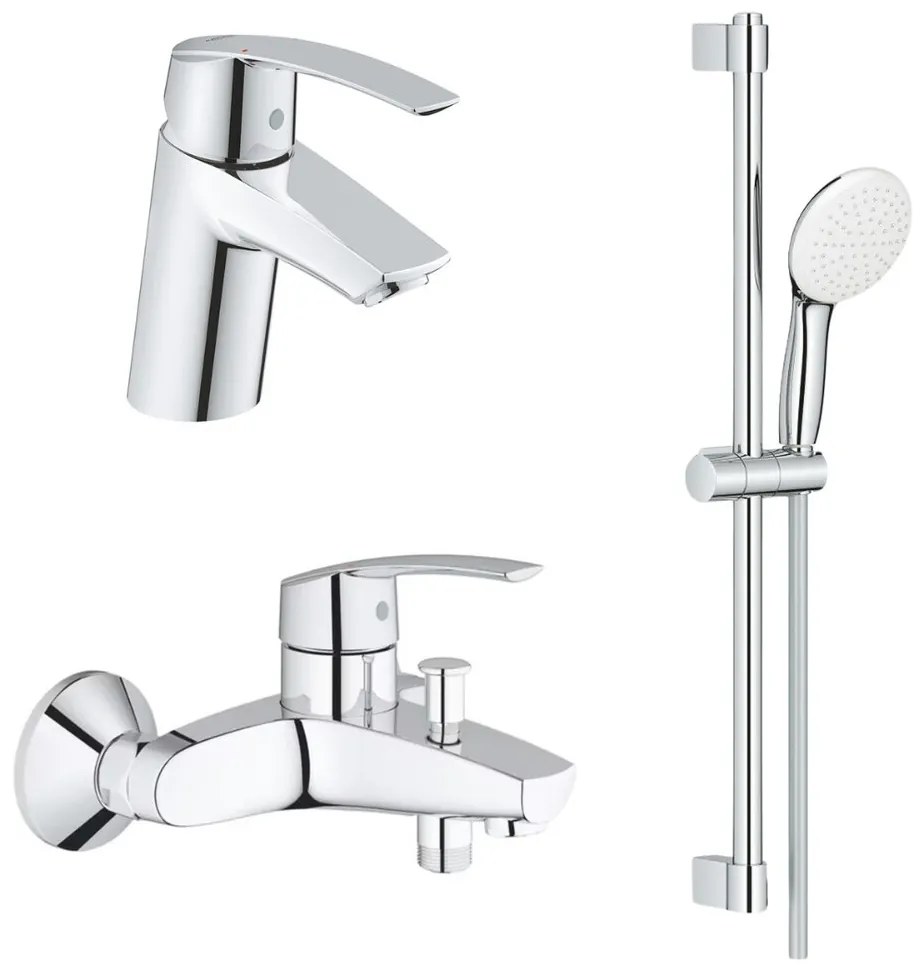 Pachet baterie lavoar si baterie cada Grohe Start plus set dus Grohe Tempesta 110