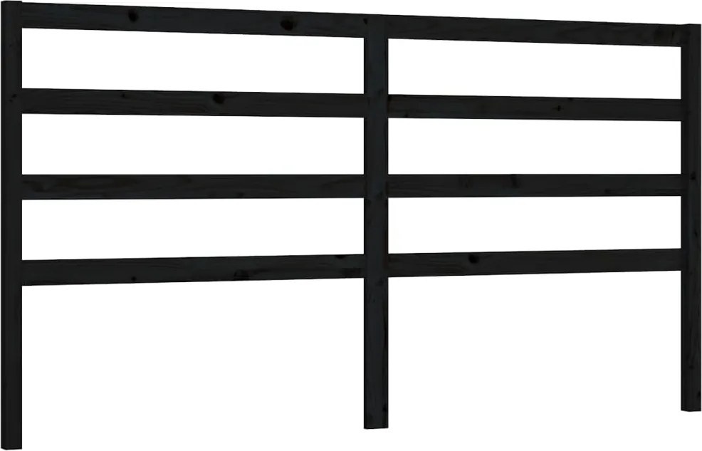 vidaXL Tăblie de pat, negru, 206x4x100 cm, lemn masiv de pin