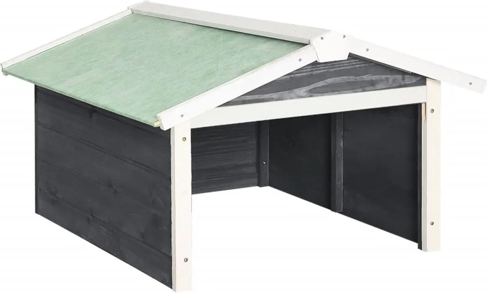 vidaXL Garaj mașină de tuns iarba robot, gri&alb, 72x87x50cm lemn brad