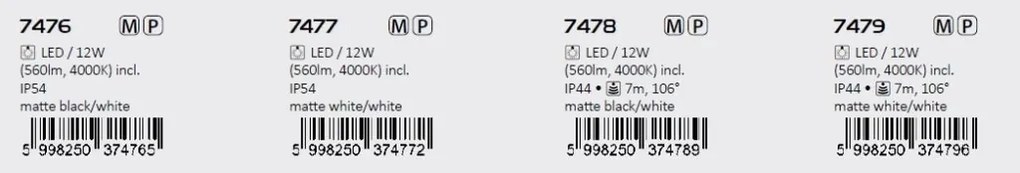 Aplica de perete pentru iluminat exterior IP54 Balimo negru mat
