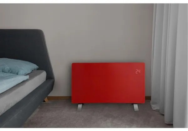 Sencor - Convector electric inteligent 1200/2400 W, 230 V, IP24, Wi-Fi, roșu