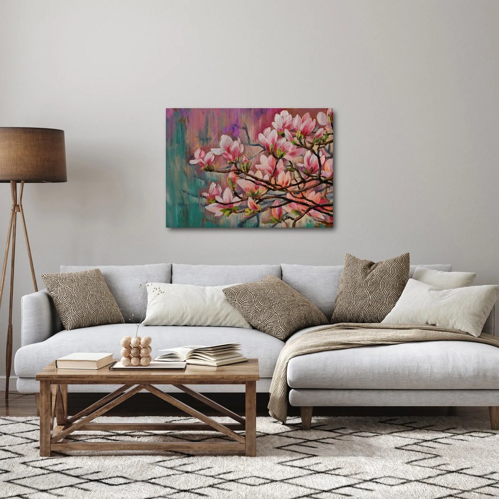 Tablou - Pictură în ulei, Sakura în floare (70x50 cm)