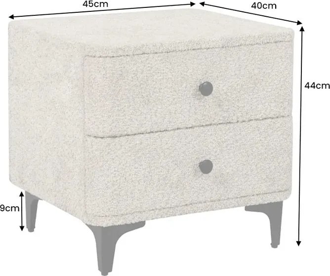 Noptiera ART DECO greige boucle