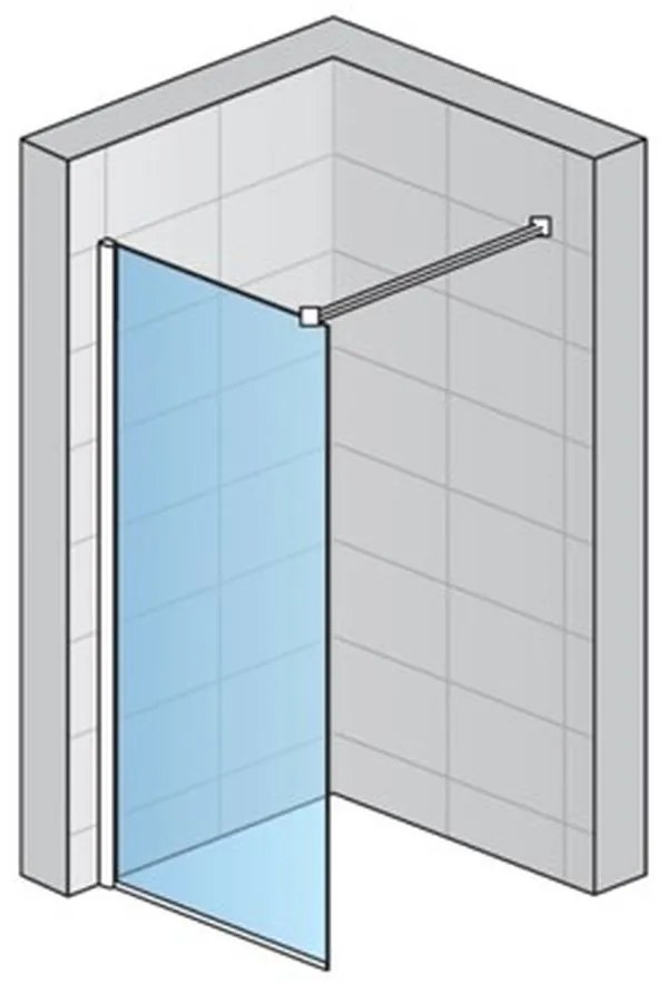 Paravan dus crom cu sticla securizata, 110x200 cm, Easy Sanswiss 1100x2000 mm