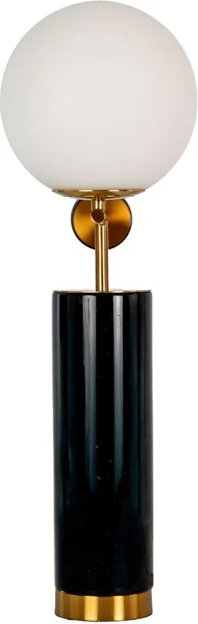 Lampa de masa din otel negru si marmura portelanata neagra