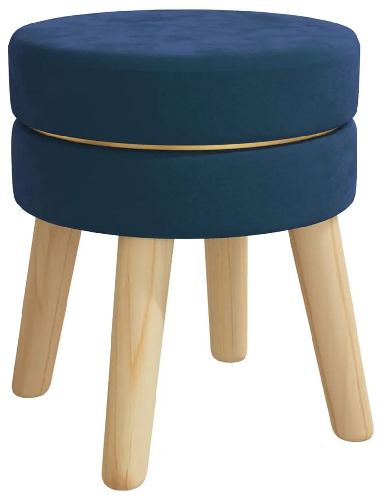 Taburet rotund, albastru, catifea 1, Albastru, Catifea