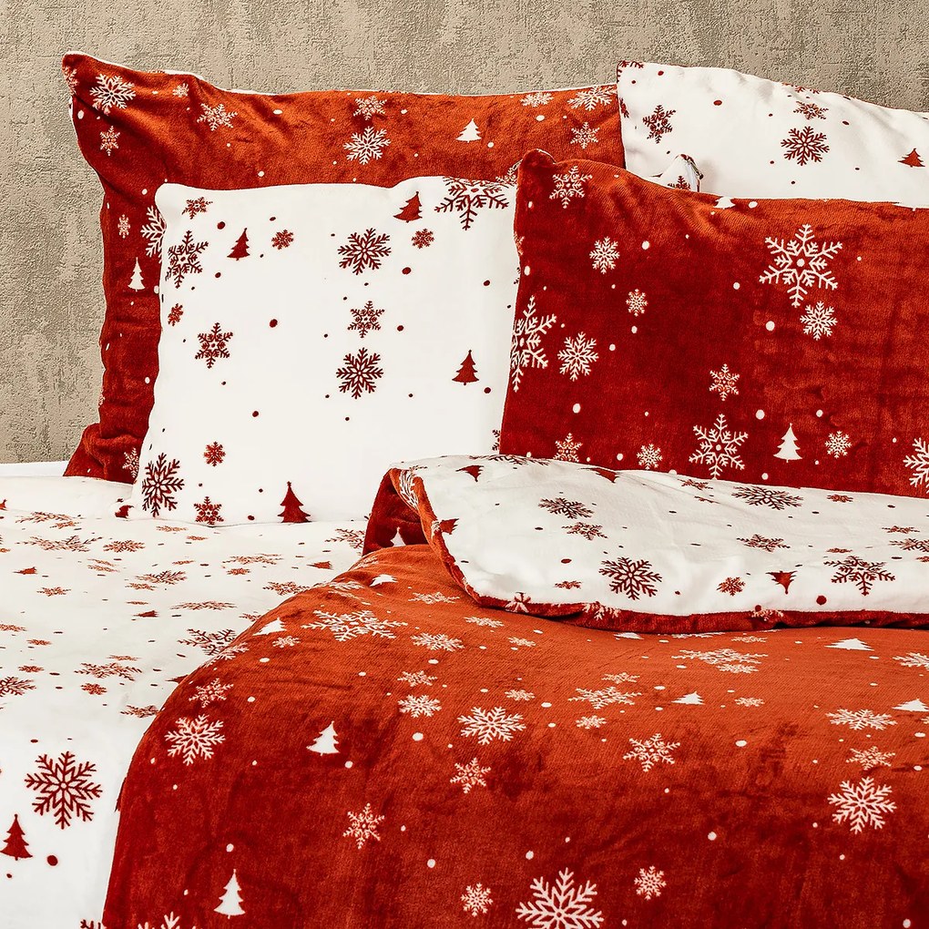 Lenjerie de pat micro-flanelă 4Home Happy winter, 140 x 220 cm, 70 x 90 cm
