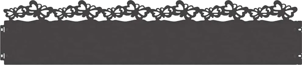 vidaXL Borduri pentru gazon 10 pcs Negru 103 x 0,05 x 22 cm Oțel