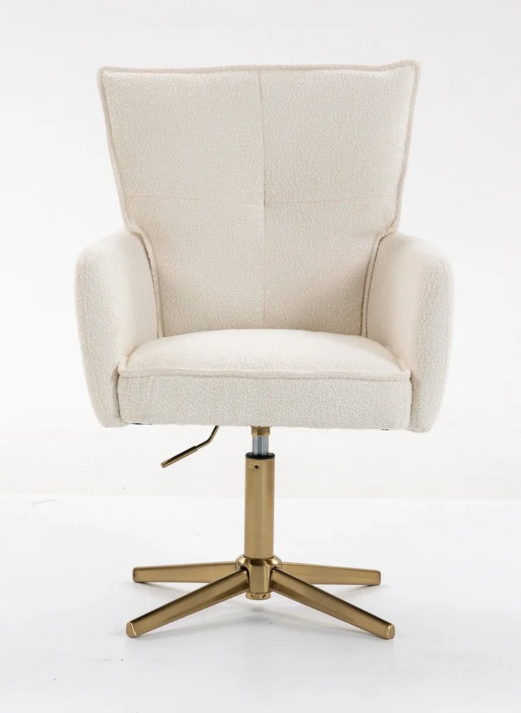 HR250CROSS Scaun Crem Boucle Bază Aurie