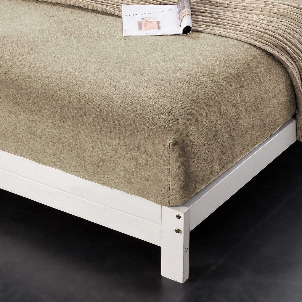 Cearsaf Cocolino microplus cu elastic SOFT 90x200 cm maro