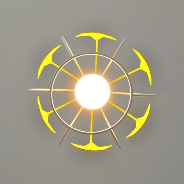 Lustră pe cablu pentru copii STARS 1xE27/15W/230V galben/alb