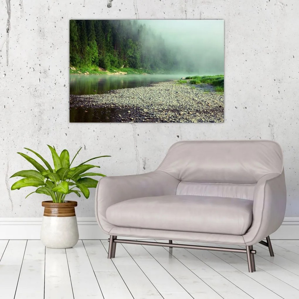 Tablou - Râu lângă pădure (90x60 cm)