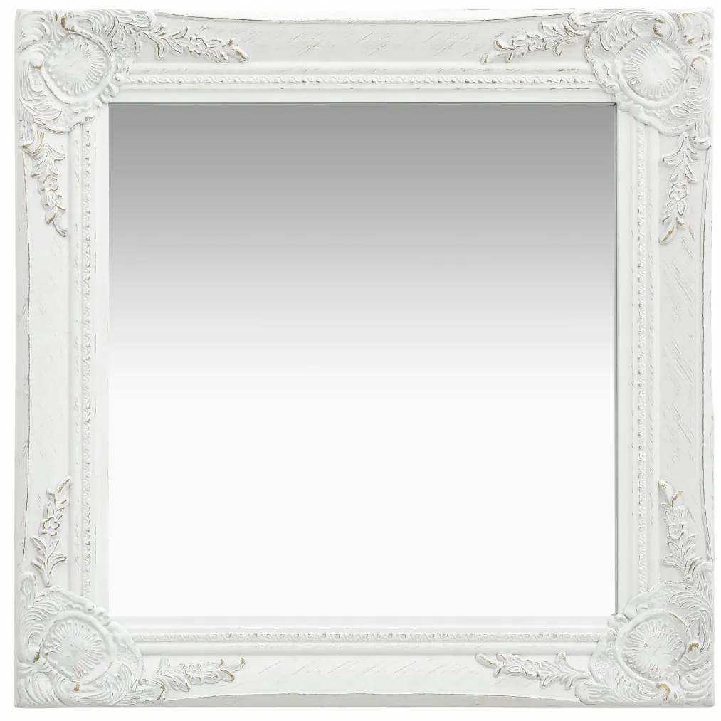 vidaXL Oglindă de perete in stil baroc, alb, 50 x 50 cm