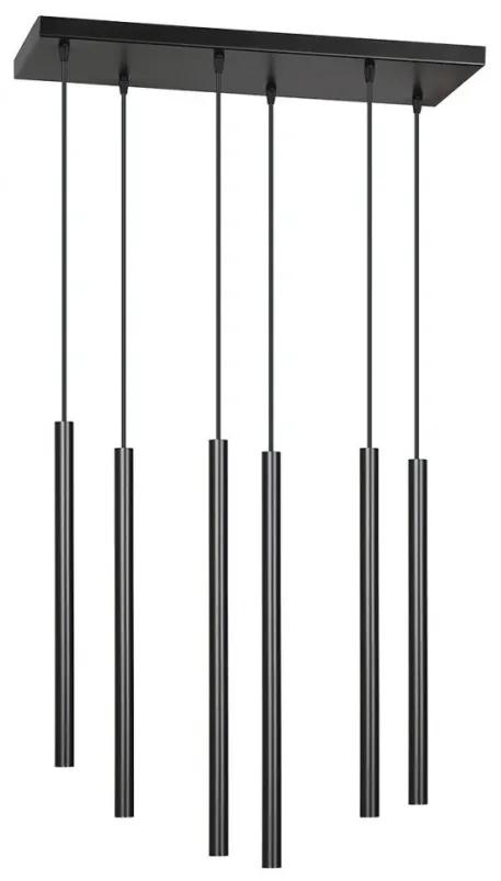 Lustra moderna cu 6 tuburi lungi suspendate SELTER 6 negru